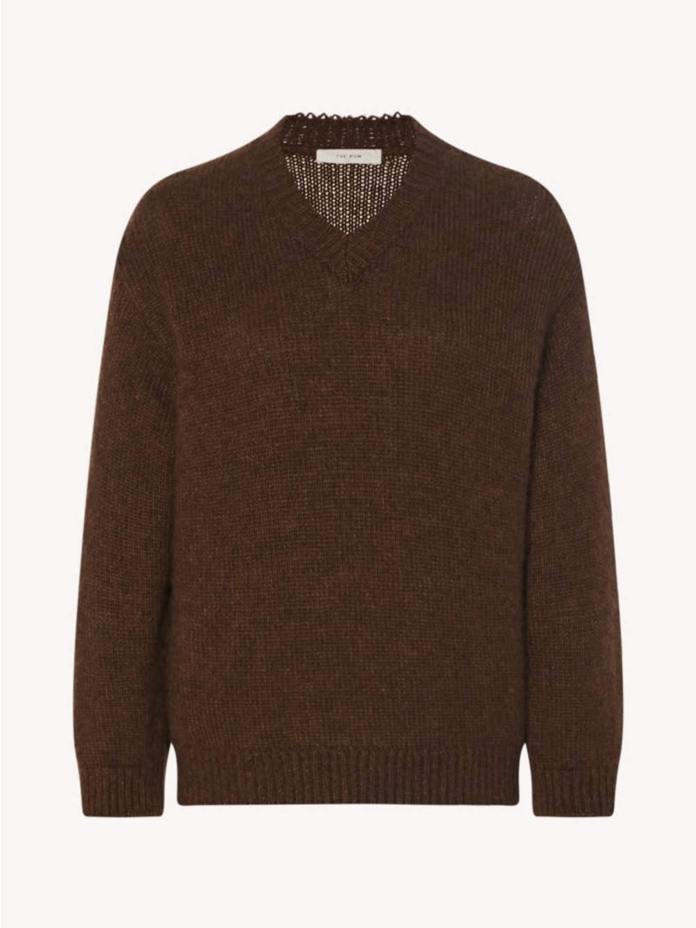 The Row Harini Dark Brown V-Neck Knit Sweater Size M